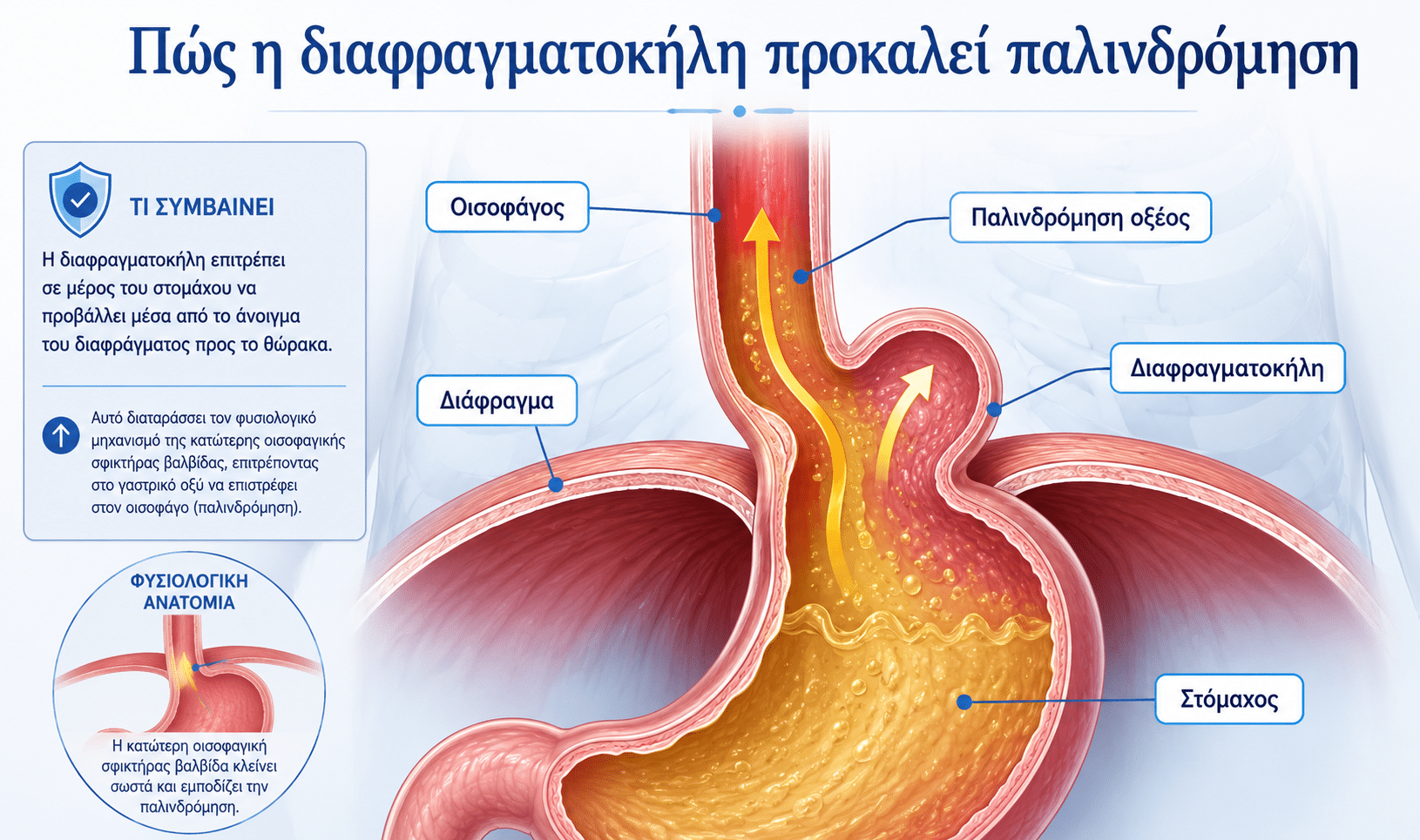 Παλινδρόμηση και Διαφραγματοκήλη
