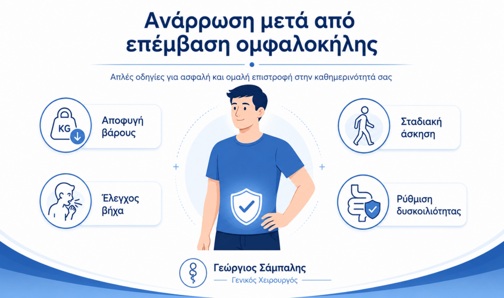 Ανάρρωση μετά από επέμβαση ομφαλοκήλης και πρόληψη υποτροπής